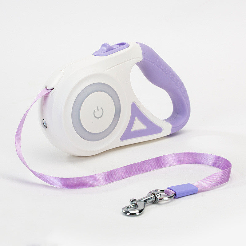 Light the Way & Walk with Confidence: Retractable Leash &  LED Collar Combo